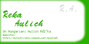 reka aulich business card